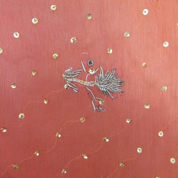 Beautiful, Sheer hand beaded, sequins, appliqued Dupatta, Shawl, Hijab, Chiffon - Picture 5 of 14